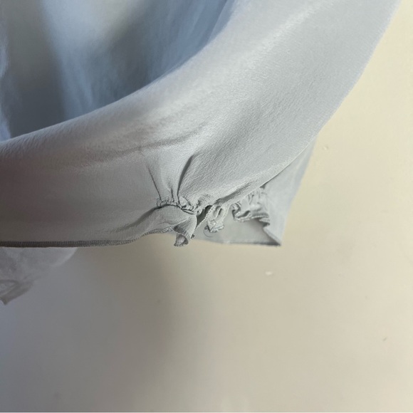 Maurizio Pecoraro Milano Sleeveless Blouse Light Blue Silk Top Italy Minimalist - Picture 8 of 10
